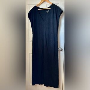Cotton Slub Maxi Dress Black V-neck Universal Thread Women’s Size Large